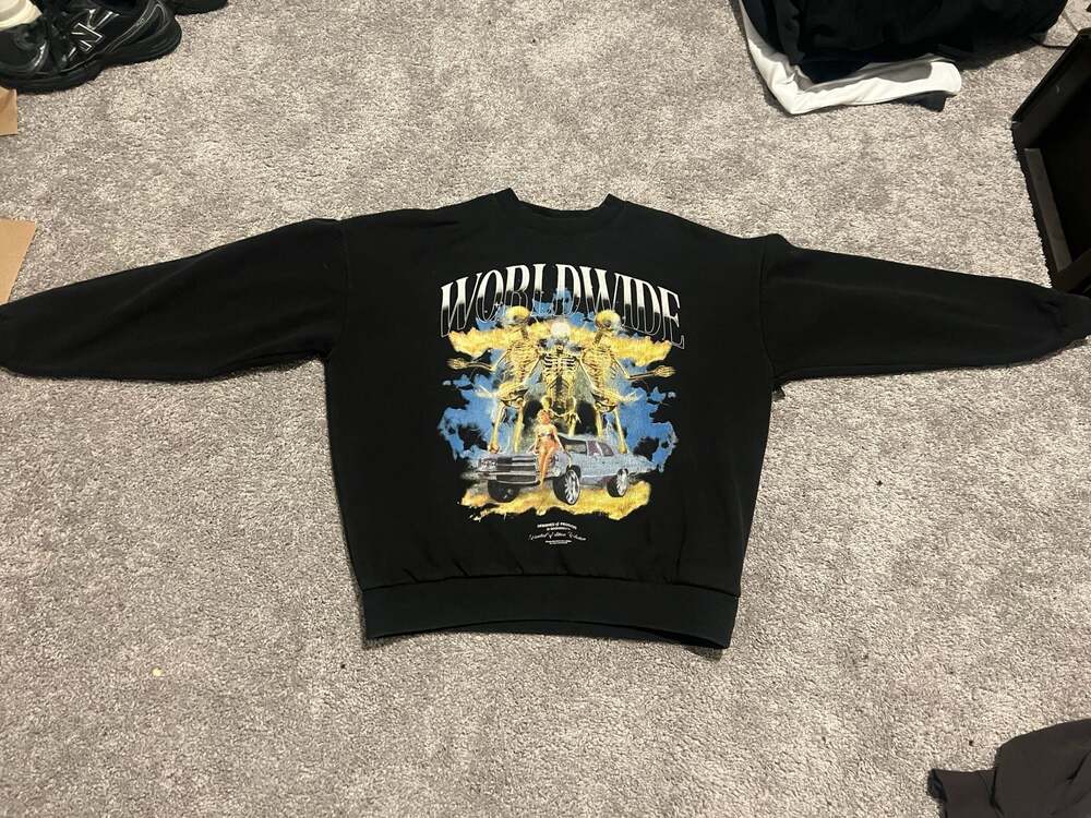 Boohooman Worldwide Graphic Print Crewneck Sweatshirt